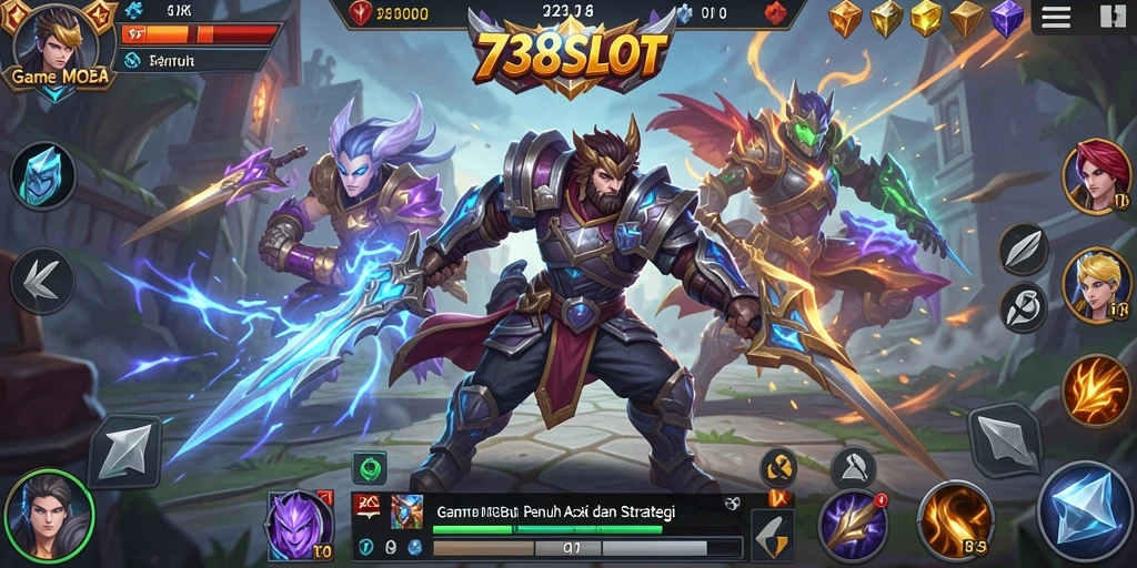 Tampilan aksinya yang mendebarkan dalam game MOBA 738SLOT.