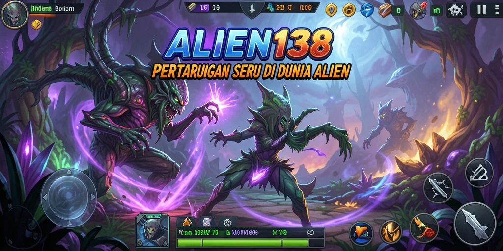 Tampilan gameplay menegangkan dalam ALIEN138 saat karakter bertarung.
