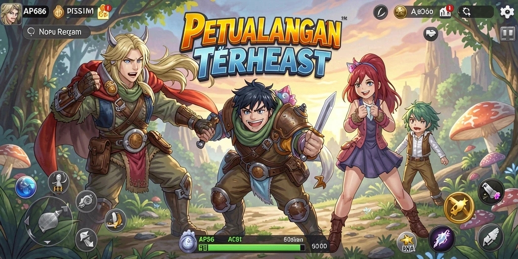 Tangkapan layar menunjukkan aksi seru gameplay Anime di AP686.