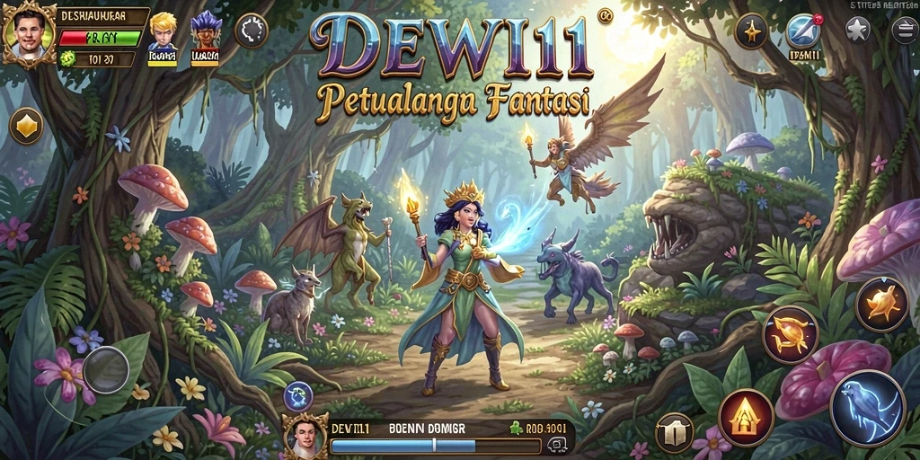 Tampilan gameplay DEWI11 yang penuh aksi dan petualangan.
