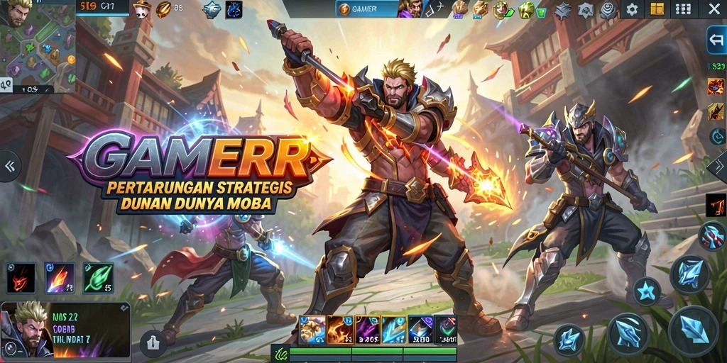 Tampilan utama gameplay GAMERP dengan pertarungan seru.