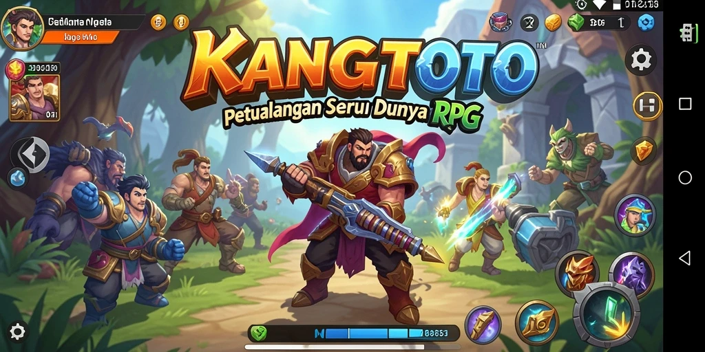 Tangkapan layar utama KANGTOTO menampilkan aksi seru dalam pertempuran RPG.