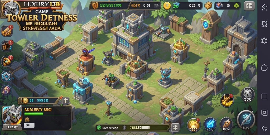 Tampilan gameplay seru dari game Tower Defense LUXURY138.