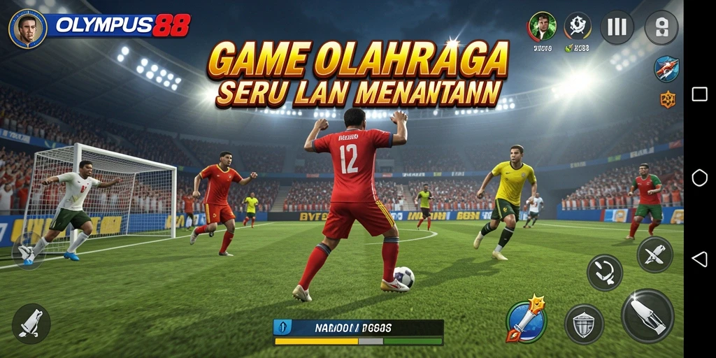 Screenshot OLYMPUS88 menampilkan aksi seru dalam pertandingan olahraga.