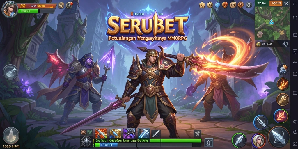 Gameplay SERUBET menampilkan aksi seru dalam dunia MMORPG.