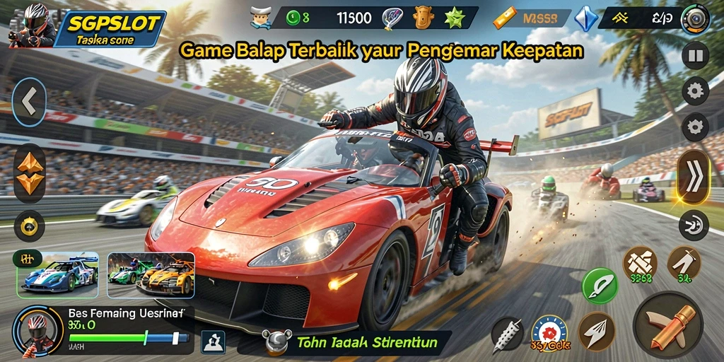 Tampilan menarik dari gameplay balap di SGPSLOT.